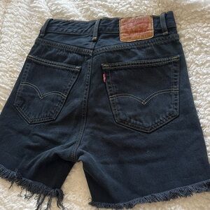 Levi's Black Denim 550 Cut-off Shorts